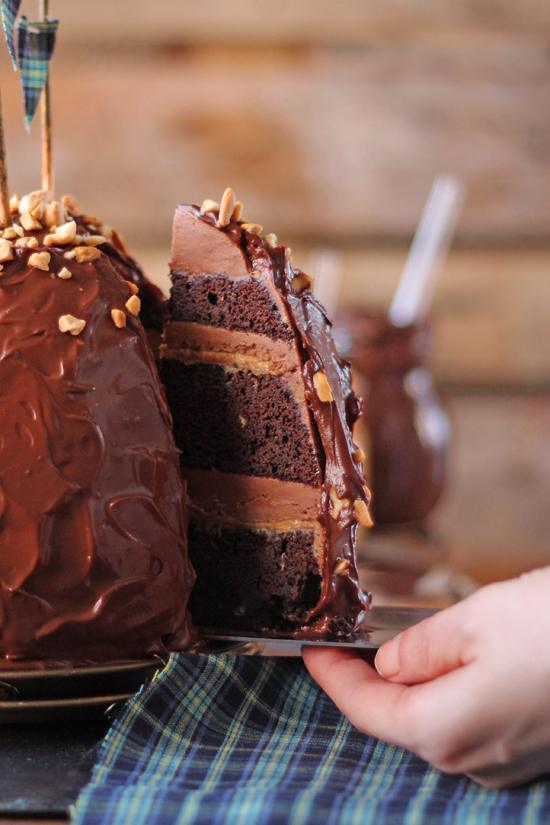 Layer cake de mantequilla de cacahuete 4