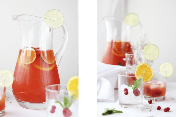 limonada rosa con hierbabuena