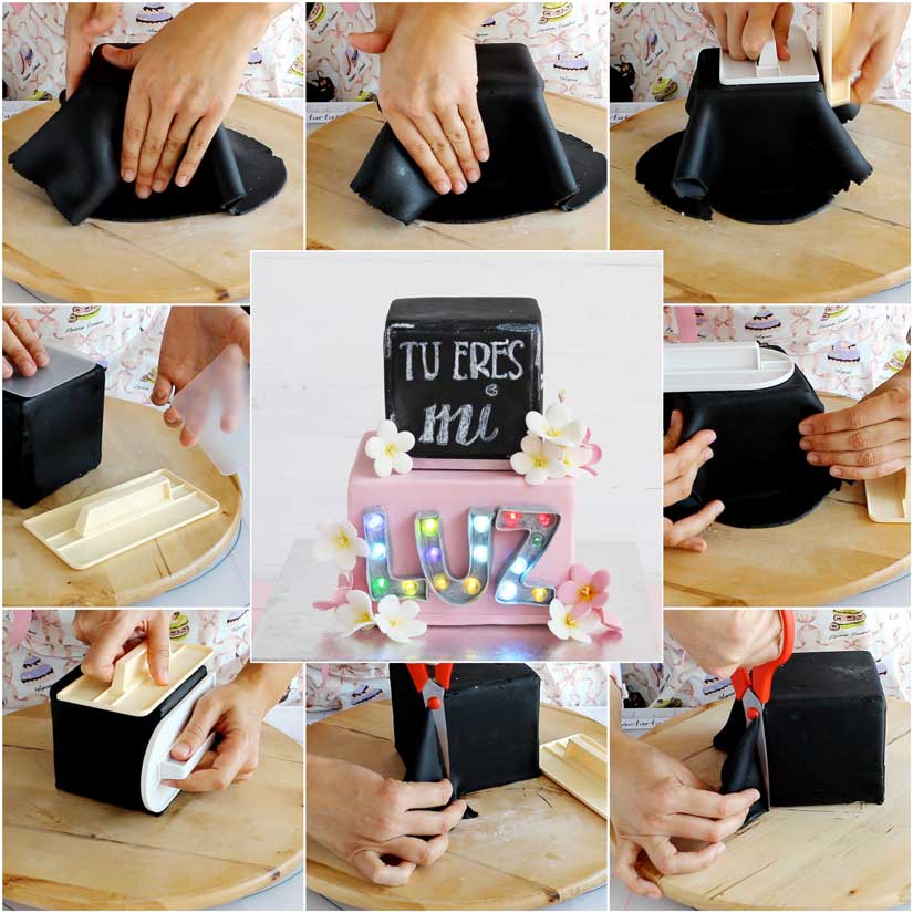 Tutorial-forrado-de-tarta-cuadrada