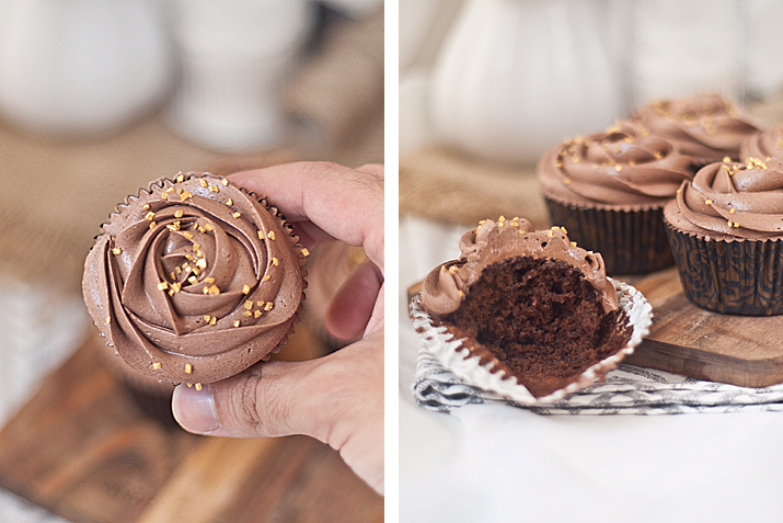 Cupcakes de chocolate y café