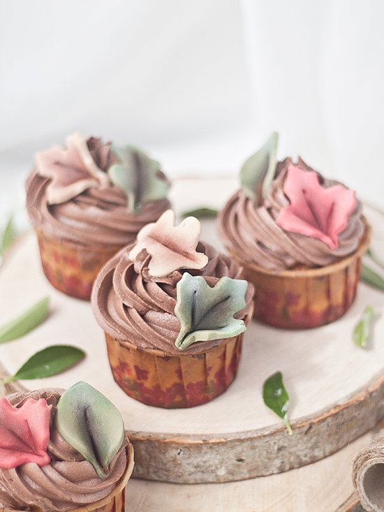 Cupcakes de chocolate y calabaza