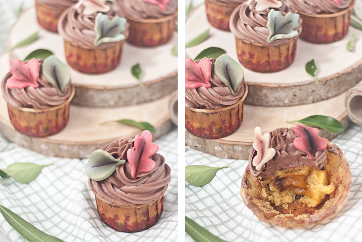 Cupcakes de chocolate y calabaza