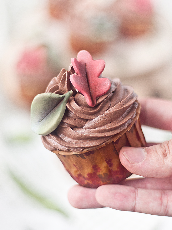 Cupcakes de chocolate y calabaza