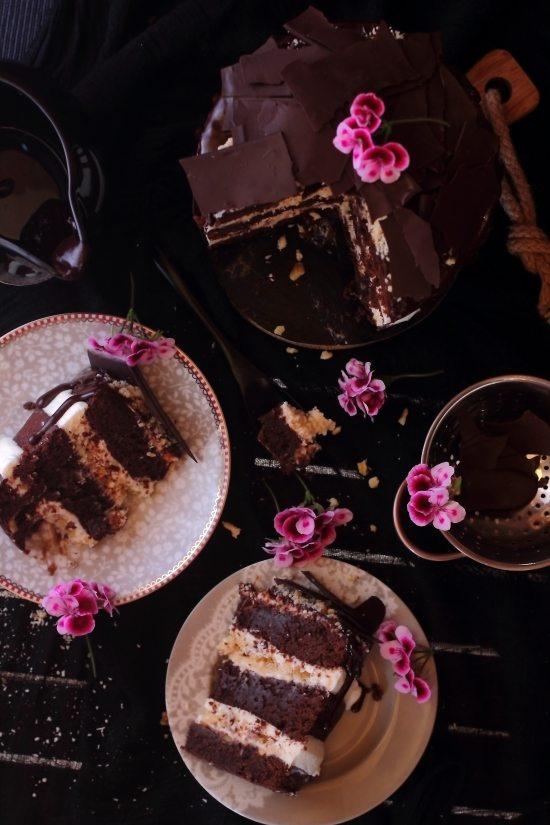 Tarta de Brownie con Queso, Coco y Nueces 4 Tarta de Brownie con Queso, Coco y Nueces 4