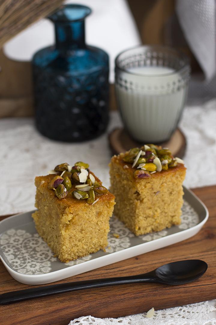 Pastel de naranja con miel y pistachos receta griega Pastel de naranja con miel y pistachos receta griega