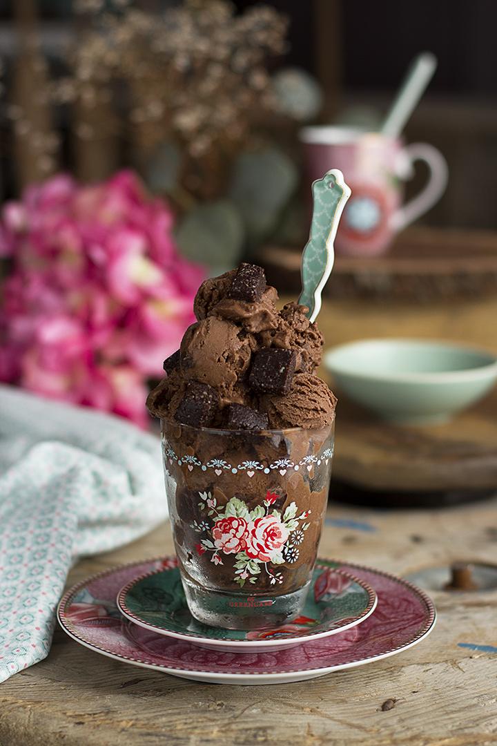 Helado de Chocolate y Brownie Healthy receta saludable
