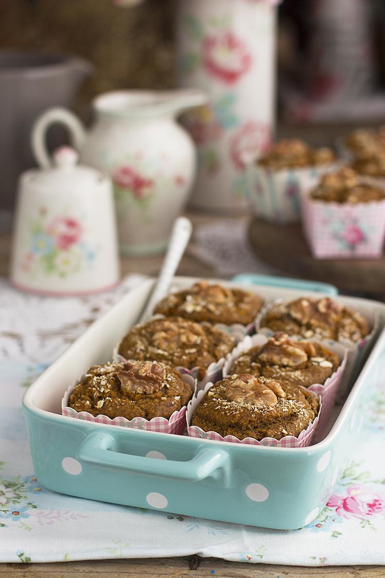 Muffins de Zanahoria ricas y saludables sin huevo ni azúcar refinado Muffins de Zanahoria ricas y saludables sin huevo ni azúcar refinado