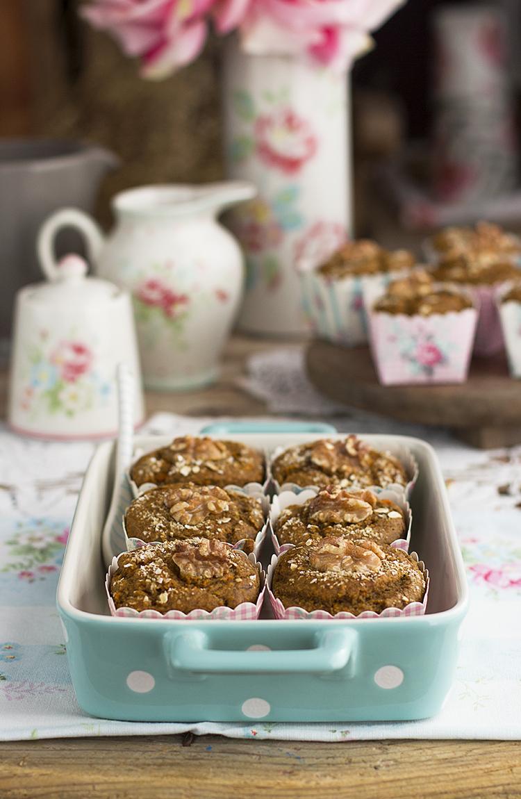 Muffins de Zanahoria ricas y saludables sin huevo ni azúcar refinado Muffins de Zanahoria ricas y saludables sin huevo ni azúcar refinado