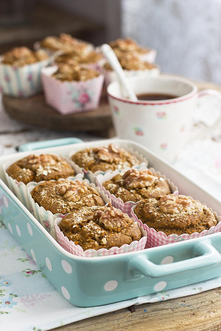 Muffins de Zanahoria ricas y saludables sin huevo ni azúcar refinado Muffins de Zanahoria ricas y saludables sin huevo ni azúcar refinado