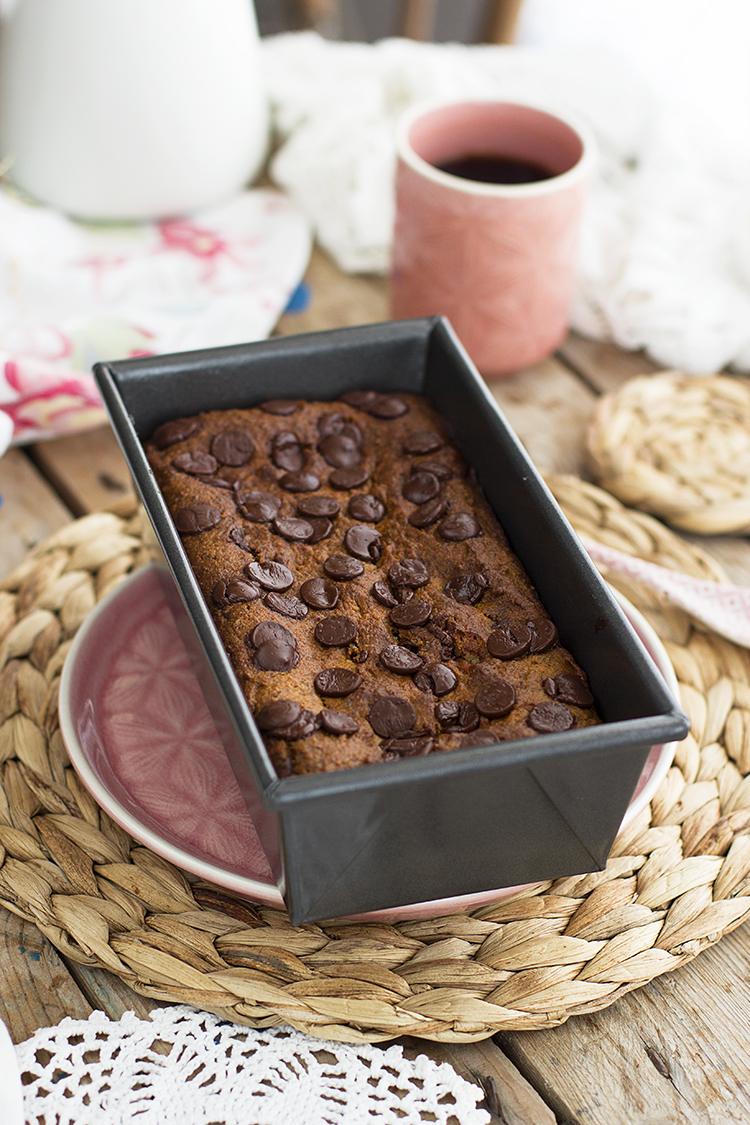 Plum Cake de Plátano y Chocolate Vegano y Saludable Plum Cake de Plátano y Chocolate Vegano y Saludable