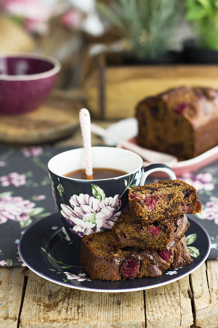 Plum Cake de Frambuesa y Chocolate super sano y delicioso Plum Cake de Frambuesa y Chocolate super sano y delicioso