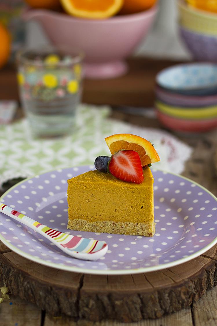 Tarta de Naranja Helada y Saludable rica y fácil de hacer Tarta de Naranja Helada y Saludable rica y fácil de hacer
