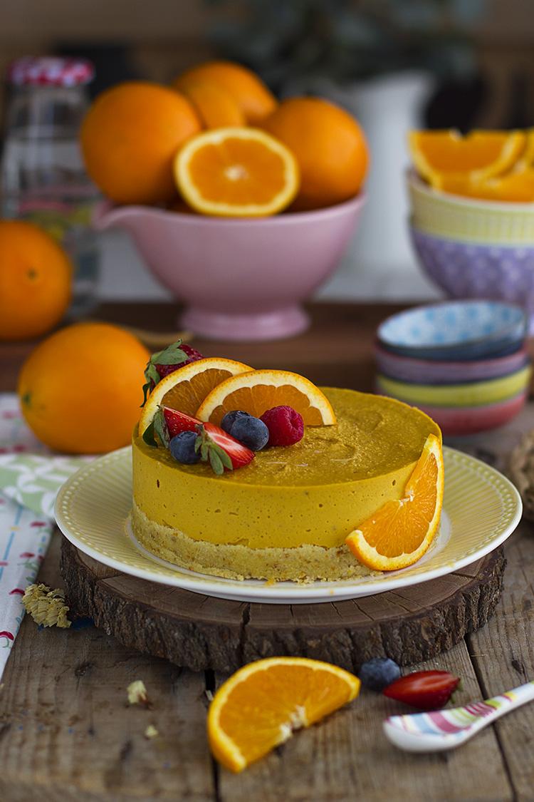 Tarta de Naranja Helada y Saludable rica y fácil de hacer Tarta de Naranja Helada y Saludable rica y fácil de hacer