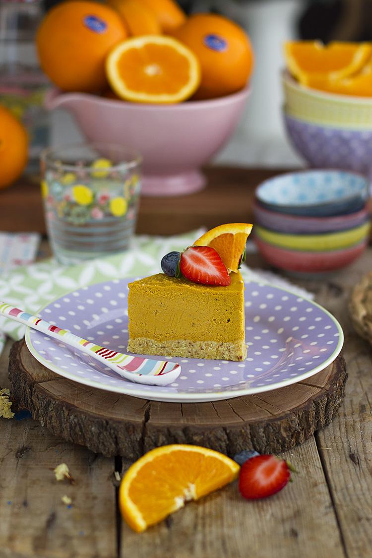 Tarta de Naranja Helada y Saludable rica y fácil de hacer Tarta de Naranja Helada y Saludable rica y fácil de hacer