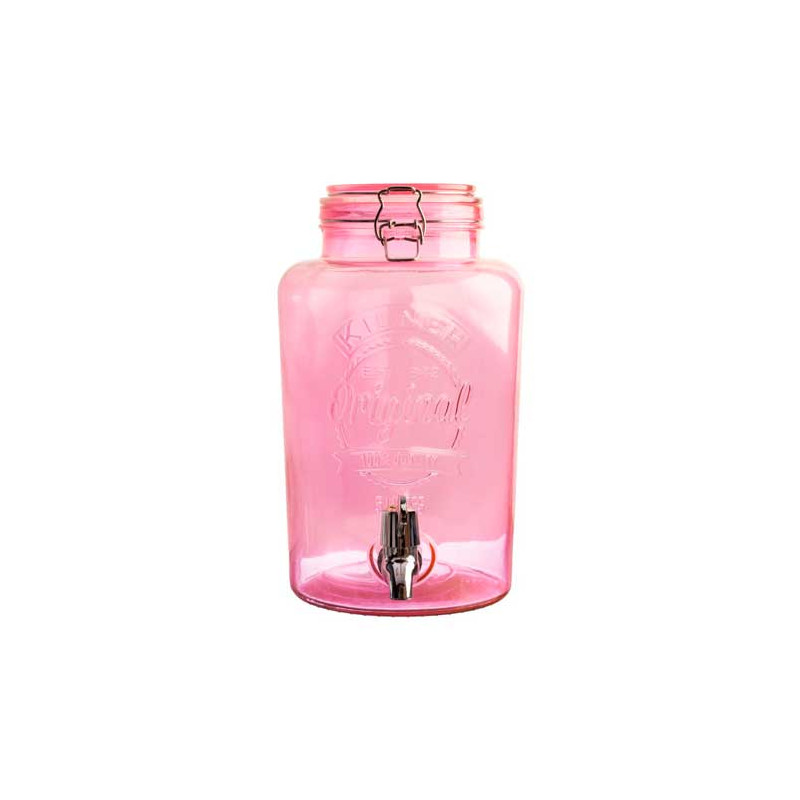 Tarro de cristal con grifo 5 L Kilner rosa