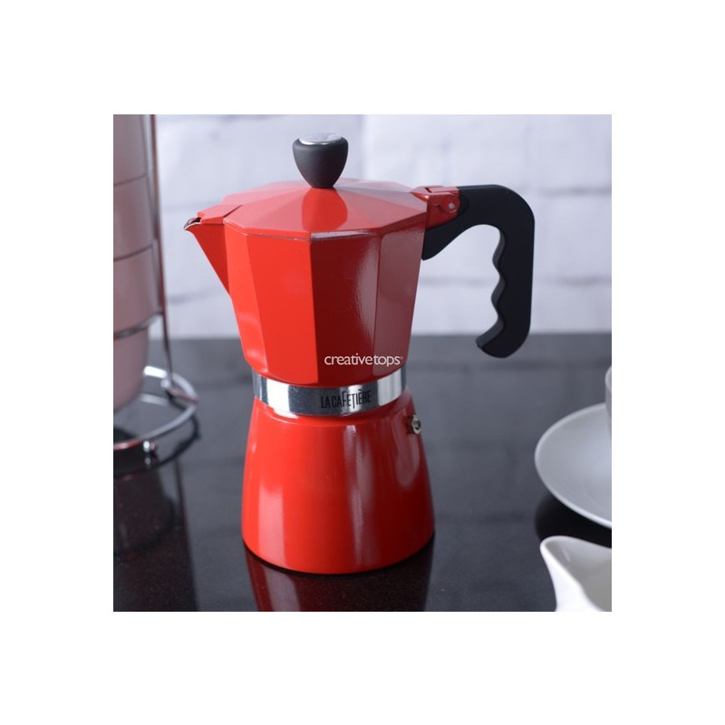 Cafetera Italiana Eléctrica 6 tazas (Colores disponibles: negra y roja) -  Cafés la Brasileña