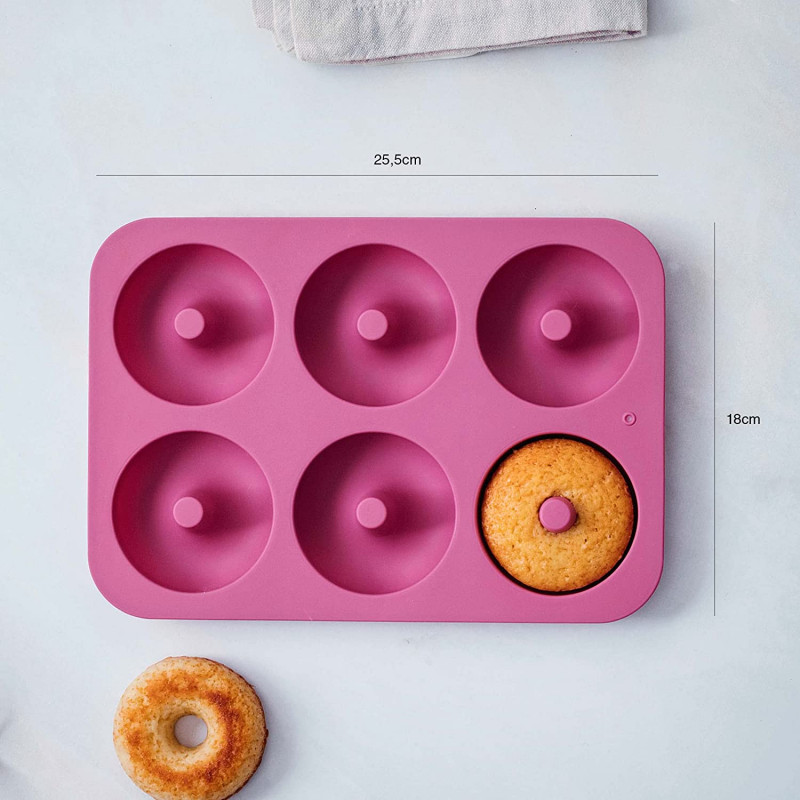 Molde de silicona de donuts de 12 cavidades de 7 cm