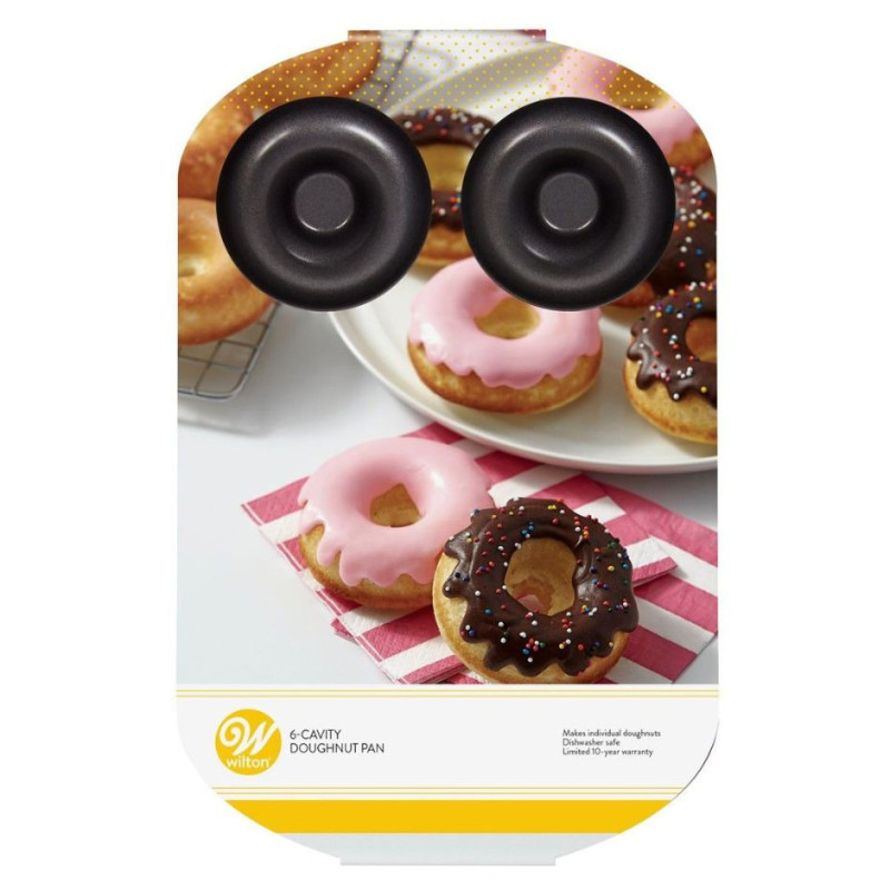 LifeStyle - Molde para donuts con 6 cavidades, acero antiadherente, bandeja  para hornear rosquillas, repostería, postres, 26,3 x