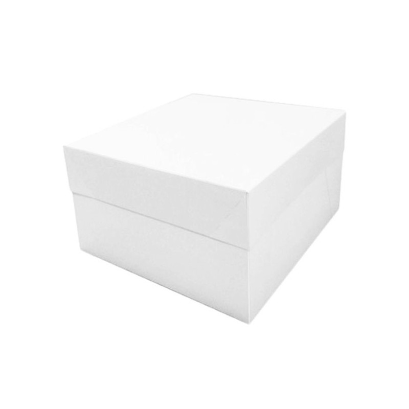Caja para tarta blanca 20,5 x 20,5 x 12,8 cm