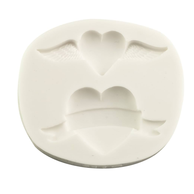 Molde silicona fondant o porcelana: MOLDE SILICONA LETRAS EN CORAZON  (BM0855) (LIS)