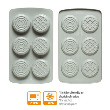 Pack 2 Moldes 6 cavidades Redondo Decor Flex Duo Decora Italia