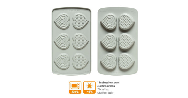 Pack 2 Moldes 6 cavidades Corazón Decor Flex Duo Decora Italia