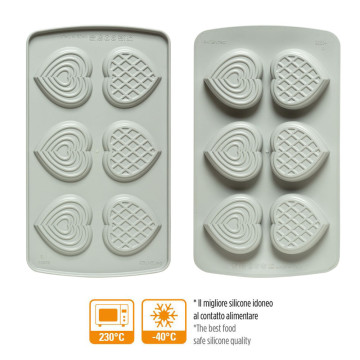 Pack 2 Moldes 6 cavidades Corazón Decor Flex Duo Decora Italia