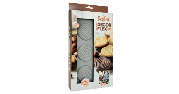 Pack 2 Moldes 6 cavidades Corazón Decor Flex Duo Decora Italia