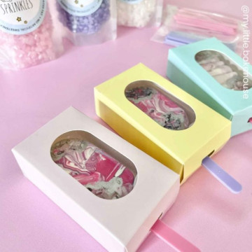 Pack 10 Cajas para Magnum CakeSicle de Bizcocho Azul Pastel Funcakes