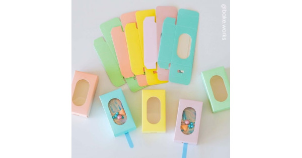 Pack 10 Cajas con ventana para Magnum CakeSicle de Bizcocho Verde Pastel Funcakes