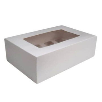 Caja para 12 mini cupcakes blanca con ventana Excelente Azucren