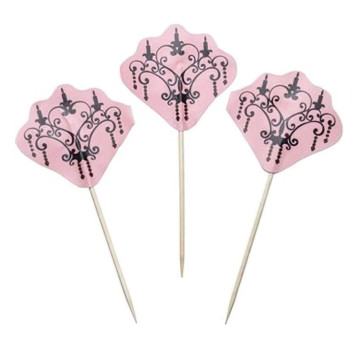 Pack 12 Toppers Candelabro Negro Rosa Kitchen Craft