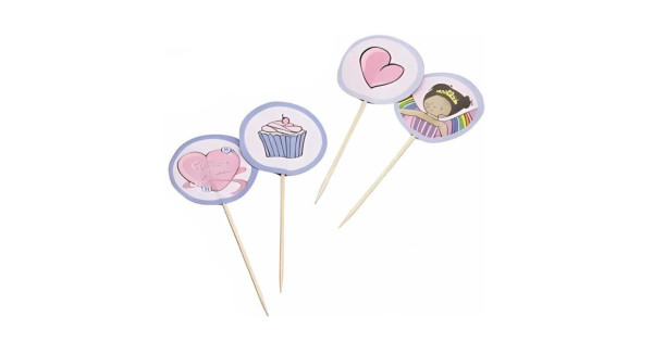 Pack 12 Toppers Princesas y Corazones Kitchen Craft