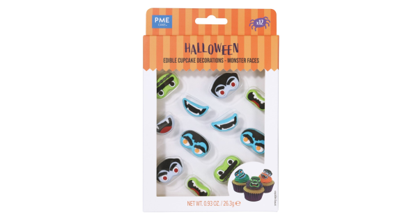 Decoraciones comestibles Caras de Monstruos Halloween (12) PME