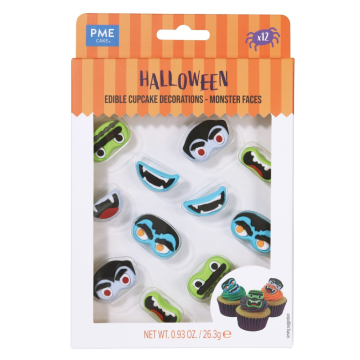 Decoraciones comestibles Caras de Monstruos Halloween (12) PME