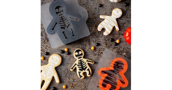 Pack de Cortantes + Stencils Esqueleto Halloween (4) Decora Italia