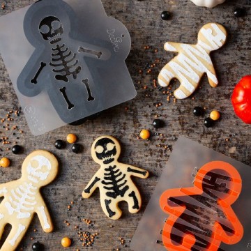 Pack de Cortantes + Stencils Esqueleto Halloween (4) Decora Italia