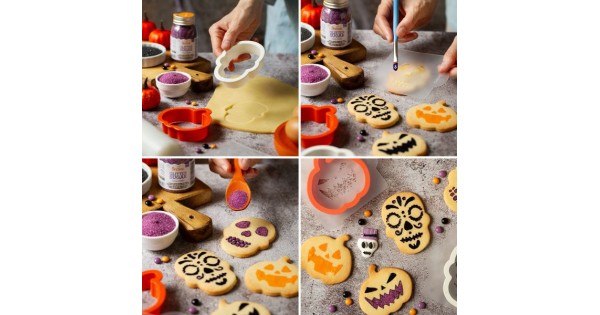 Pack de Cortantes + Stencils Calavera y Calabaza Halloween (4) Decora Italia