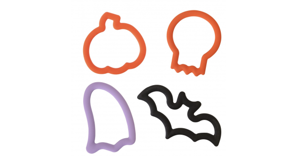 Pack 4 Cortantes Halloween Fantasma, Calavera, Calabaza y Murciélago PME