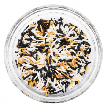 Mix de Sprinkles Fideos Naranja, Negro y Blanco Halloween 136 g PME