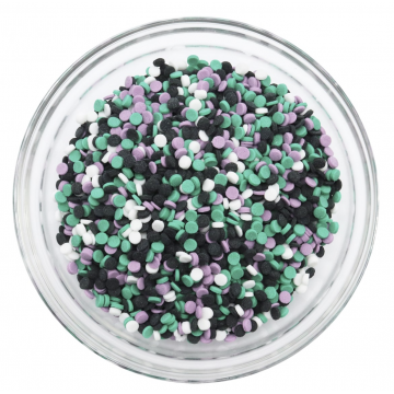 Mix de Sprinkles Confeti Violeta, Negro, Verde y Blanco 136 g PME