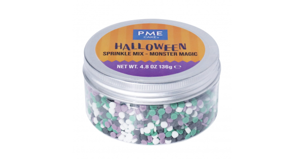 Mix de Sprinkles Confeti Violeta, Negro, Verde y Blanco 136 g PME