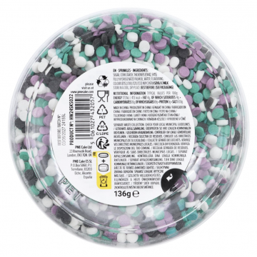 Mix de Sprinkles Confeti Violeta, Negro, Verde y Blanco 136 g PME