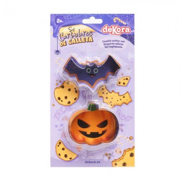 Pack 2 Cortantes Halloween Calabaza y Murciélago Dekora