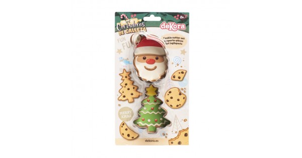 Pack 2 Cortantes Navidad Papa Noel y Árbol Dekora