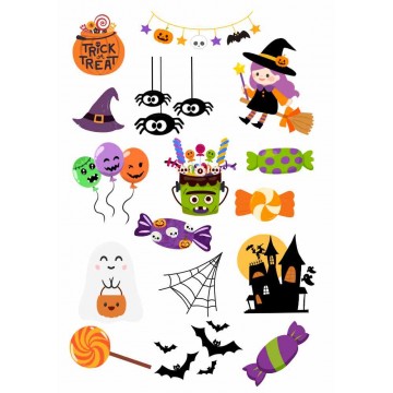 Papel de azúcar Mix Halloween 3 (A4) Megasilvita