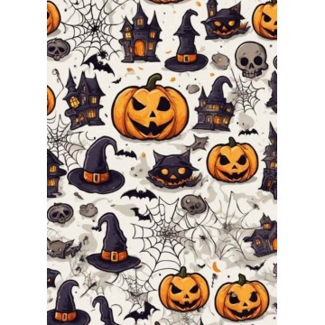 Papel de azúcar Calabaza Terrorífica Halloween (A4) Megasilvita