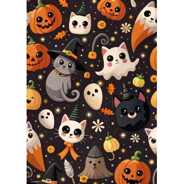 Papel de azúcar Cute Halloween (A4) Megasilvita