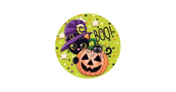 Papel de azúcar Boo! Halloween (20 cm) Megasilvita