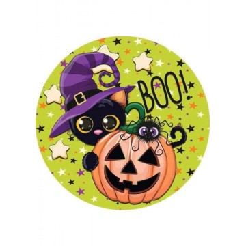 Papel de azúcar Boo! Halloween (20 cm) Megasilvita